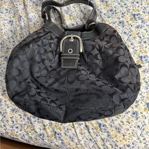 Coach Black Patterned Shoulder Bag
